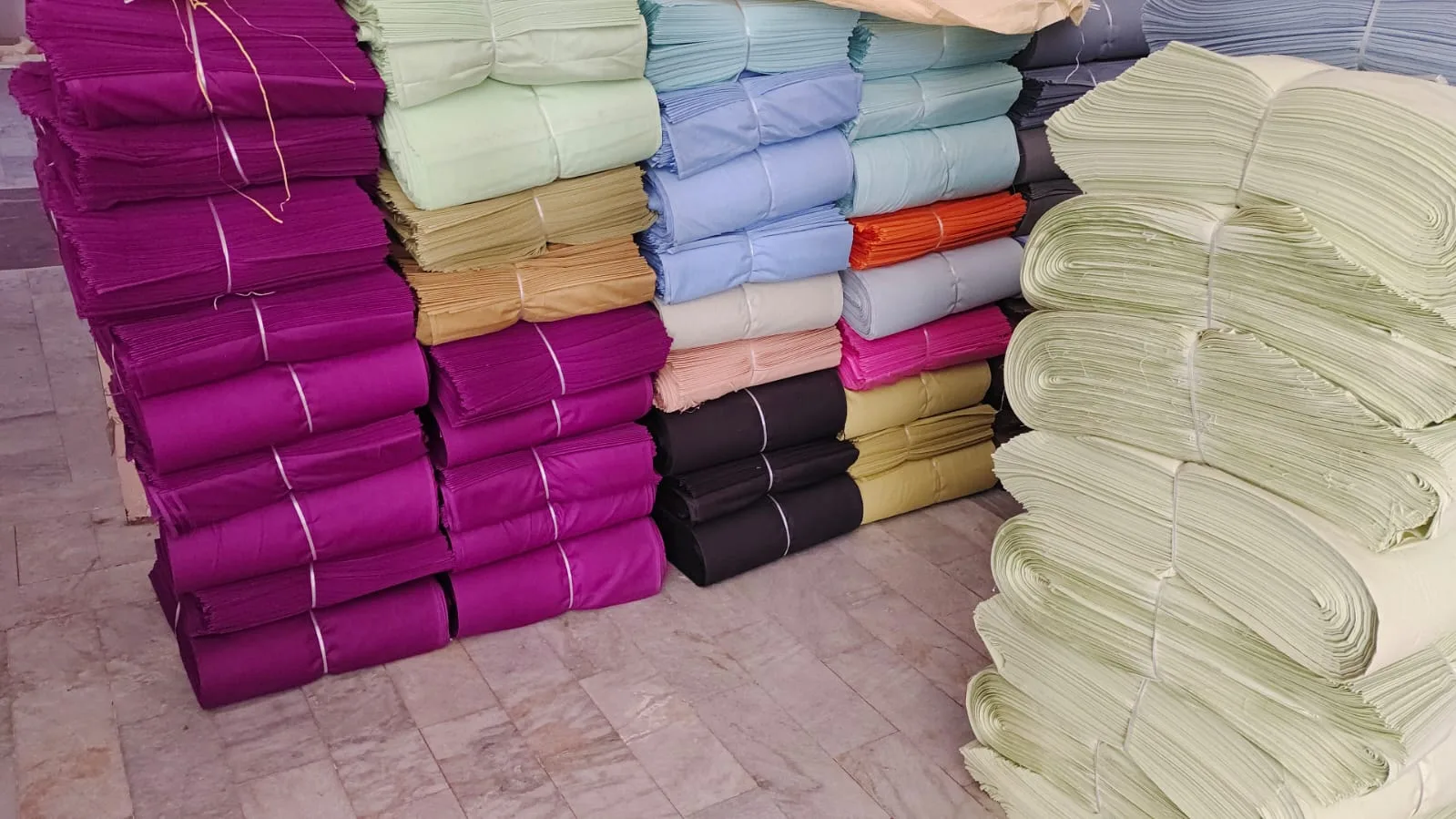Colourful fabric inventory at Pali Mills